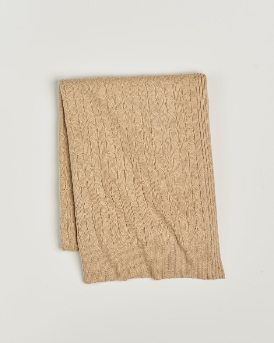 Homme | Ralph Lauren Home Cable Knitted Cashmere Throw Chamoiz | Ralph Lauren Home | Cable Knitted Cashmere Throw Chamoiz