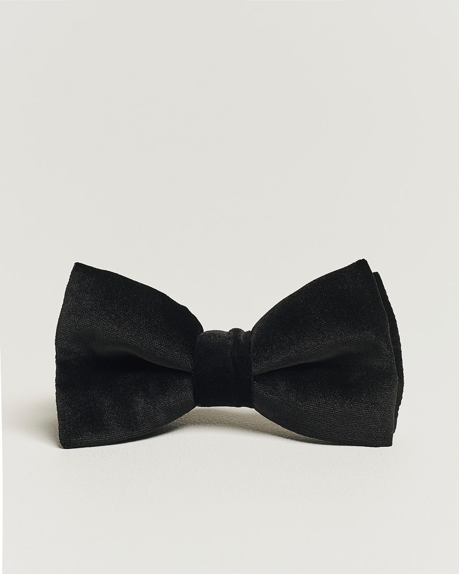 Homme | Eton Pre-Tied Velvet Bow Tie Black | Eton | Pre-Tied Velvet Bow Tie Black