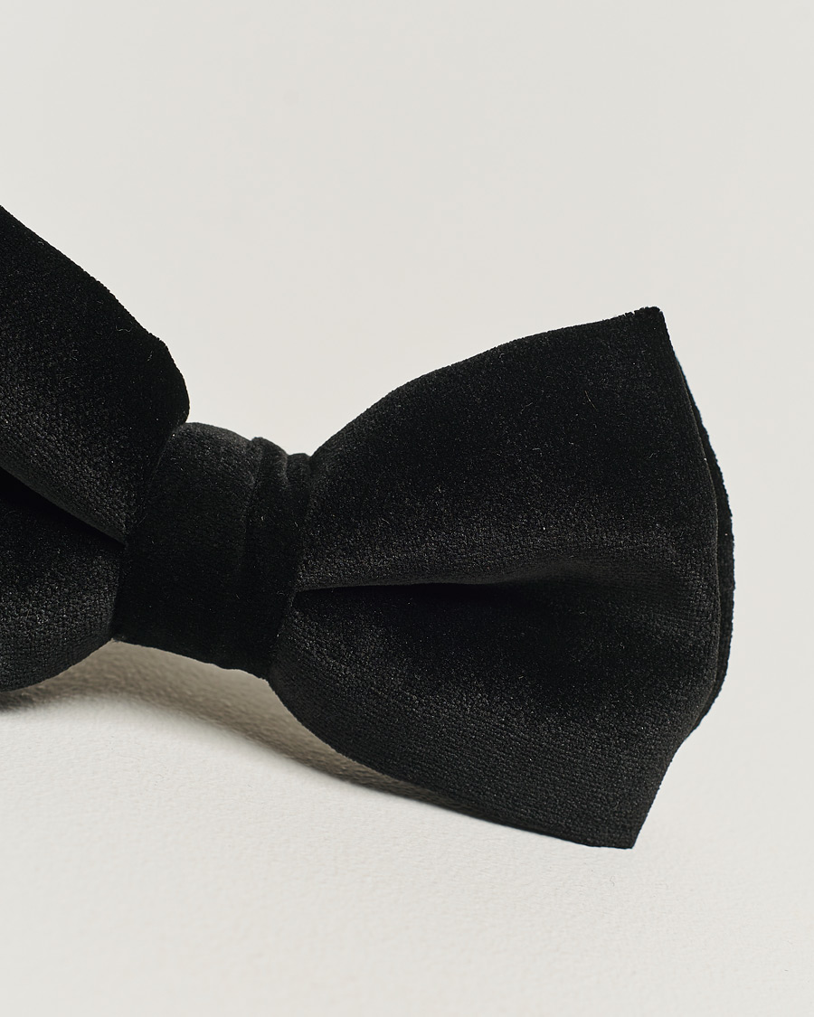 Homme | Eton Pre-Tied Velvet Bow Tie Black | Eton | Pre-Tied Velvet Bow Tie Black