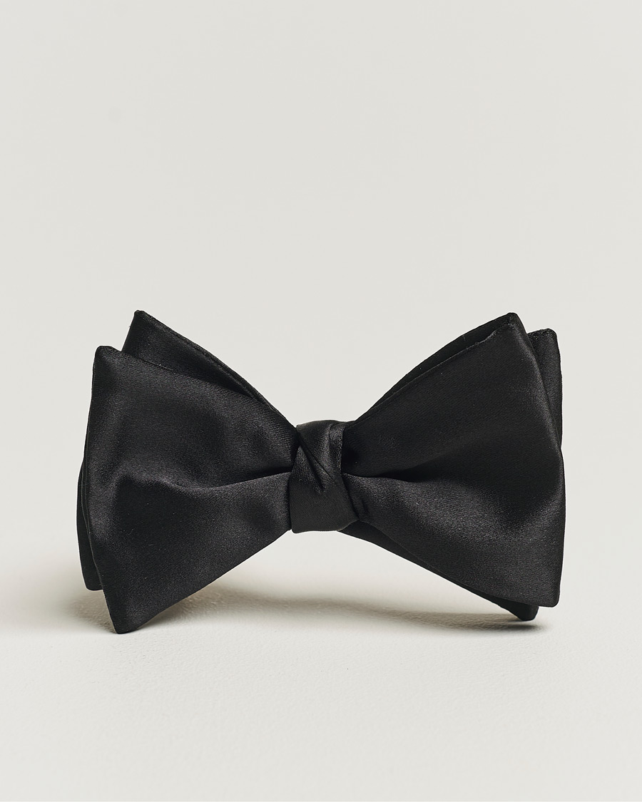 Heren | Eton Self-Tie Silk Bow Tie Black | Eton | Self-Tie Silk Bow Tie Black