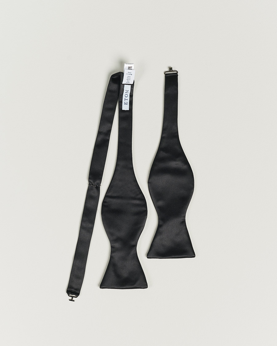 Heren | Eton Self-Tie Silk Bow Tie Black | Eton | Self-Tie Silk Bow Tie Black