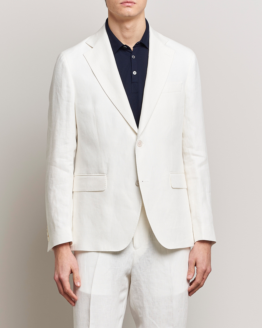 Homme | Blazers | Oscar Jacobson | Fogerty Linen Blazer White