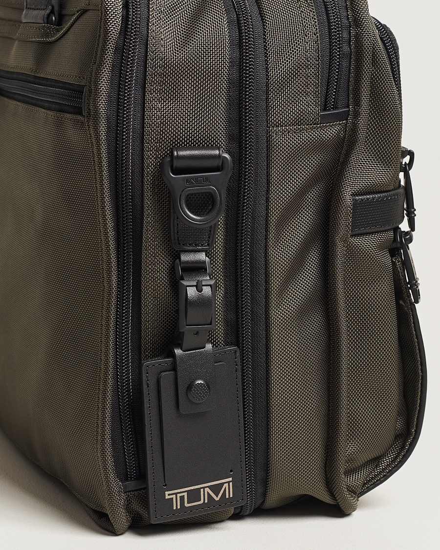 Homme | TUMI Alpha 3 Expandable Organizer Laptop Brief Olive Night | TUMI | Alpha 3 Expandable Organizer Laptop Brief Olive Night