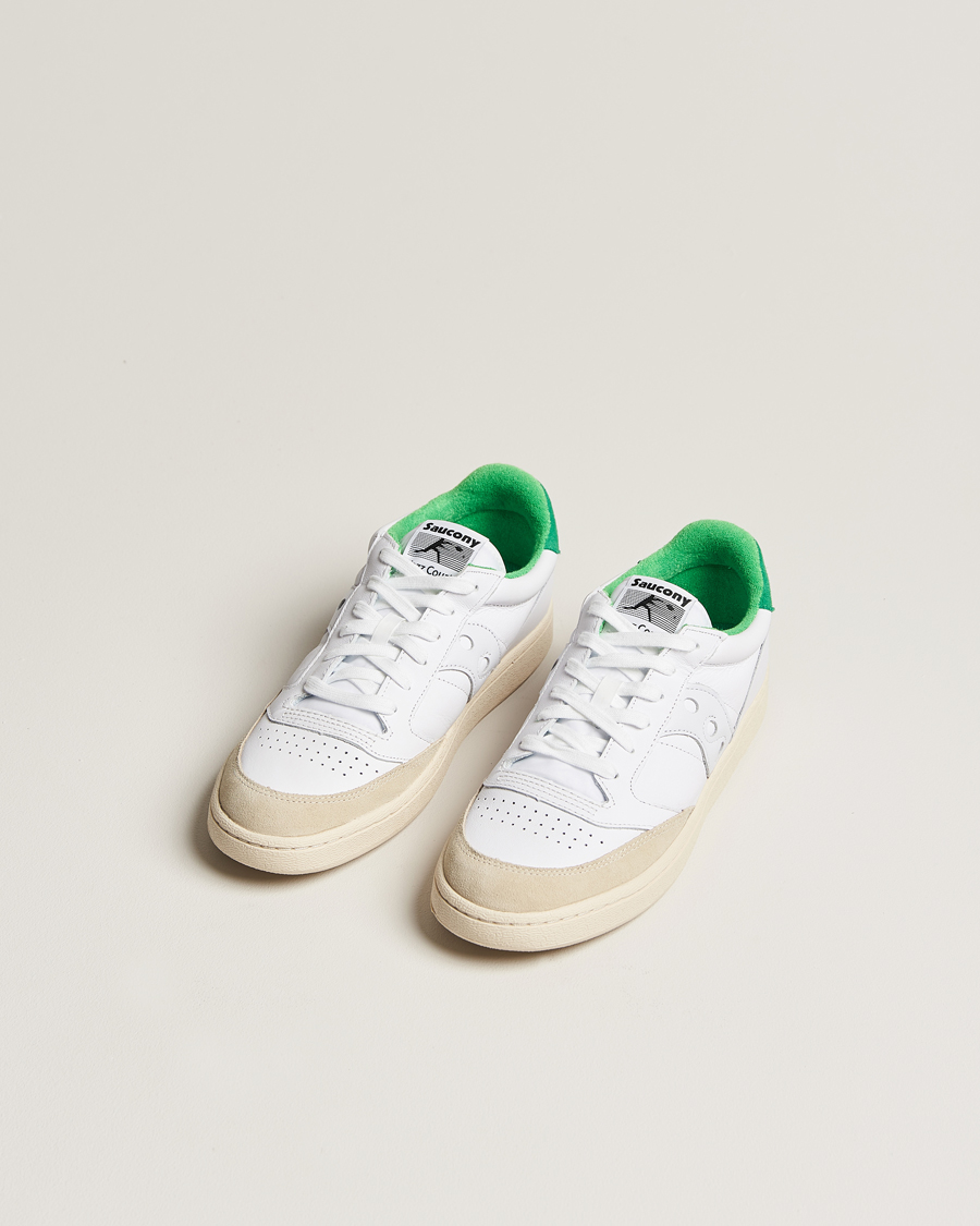 Homme | Saucony Jazz Court Leather Sneaker White/Green | Saucony | Jazz Court Leather Sneaker White/Green
