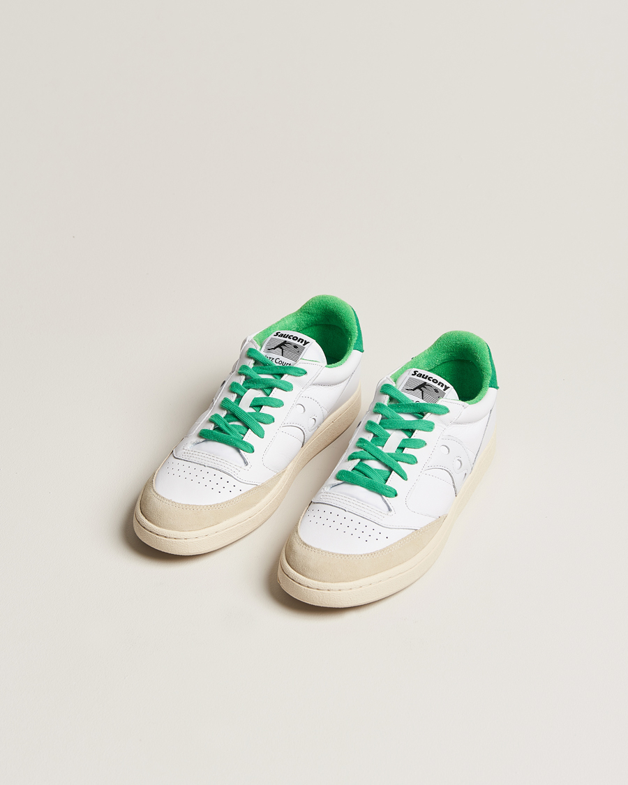 Homme | Saucony Jazz Court Leather Sneaker White/Green | Saucony | Jazz Court Leather Sneaker White/Green