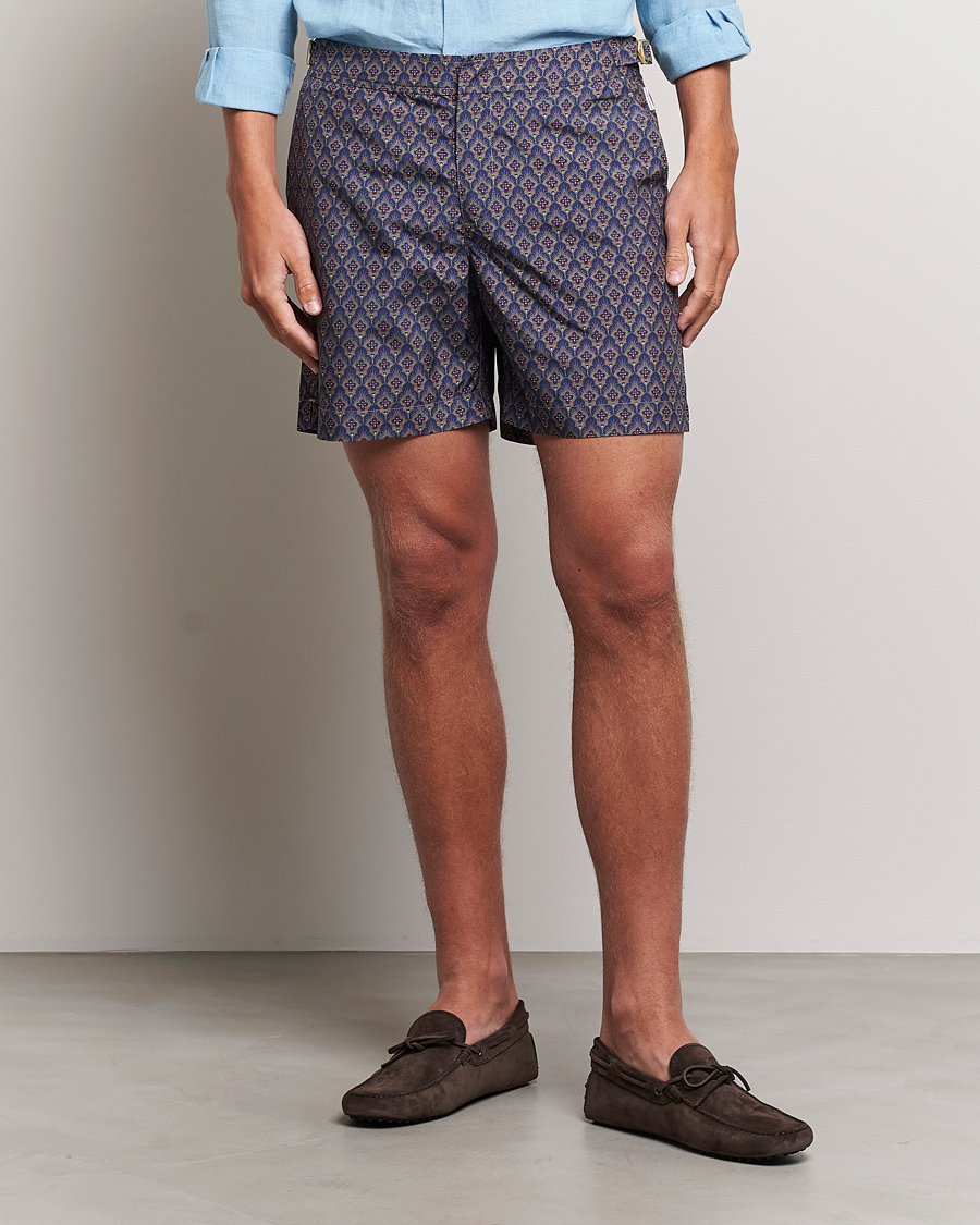 Homme | Maillots De Bain | Orlebar Brown | Bulldog Sunny Deco Printed Swimshorts Midnight Navy
