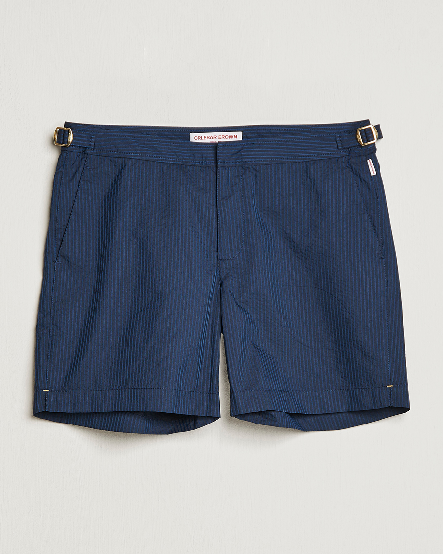 Homme | Maillots De Bain | Orlebar Brown | Bulldog Tonal Seersucker Swimshorts Night Iris