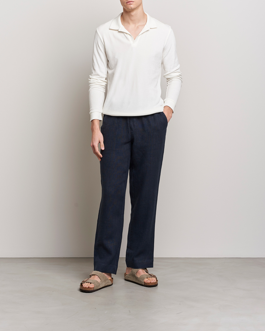 Homme | Pulls Et Tricots | Orlebar Brown | Bouvet Cotton/Modal Terry Long Sleeve Terry Sandbar