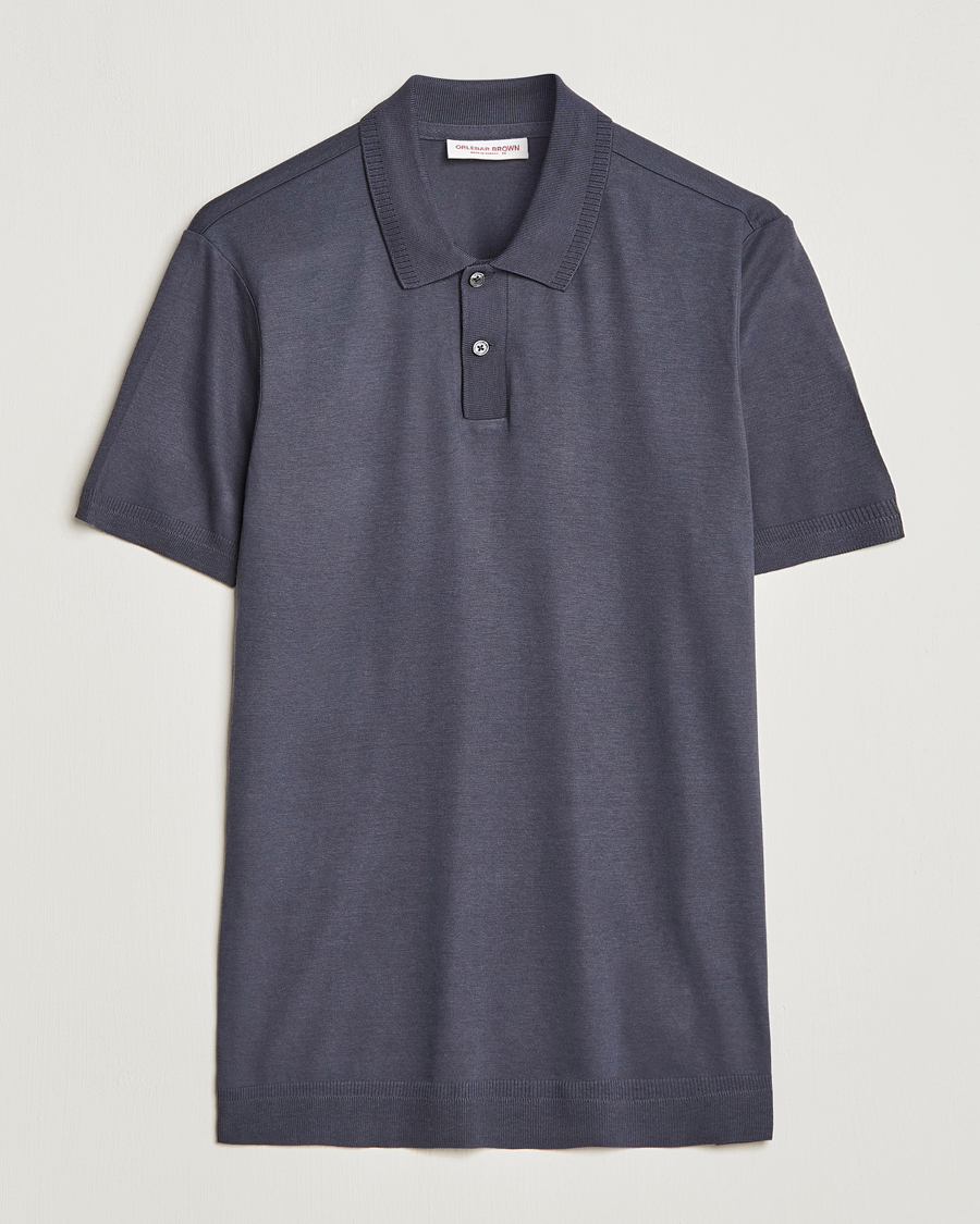 Homme | Polos | Orlebar Brown | Jarrett Knitted Rib Polo Piranha Grey