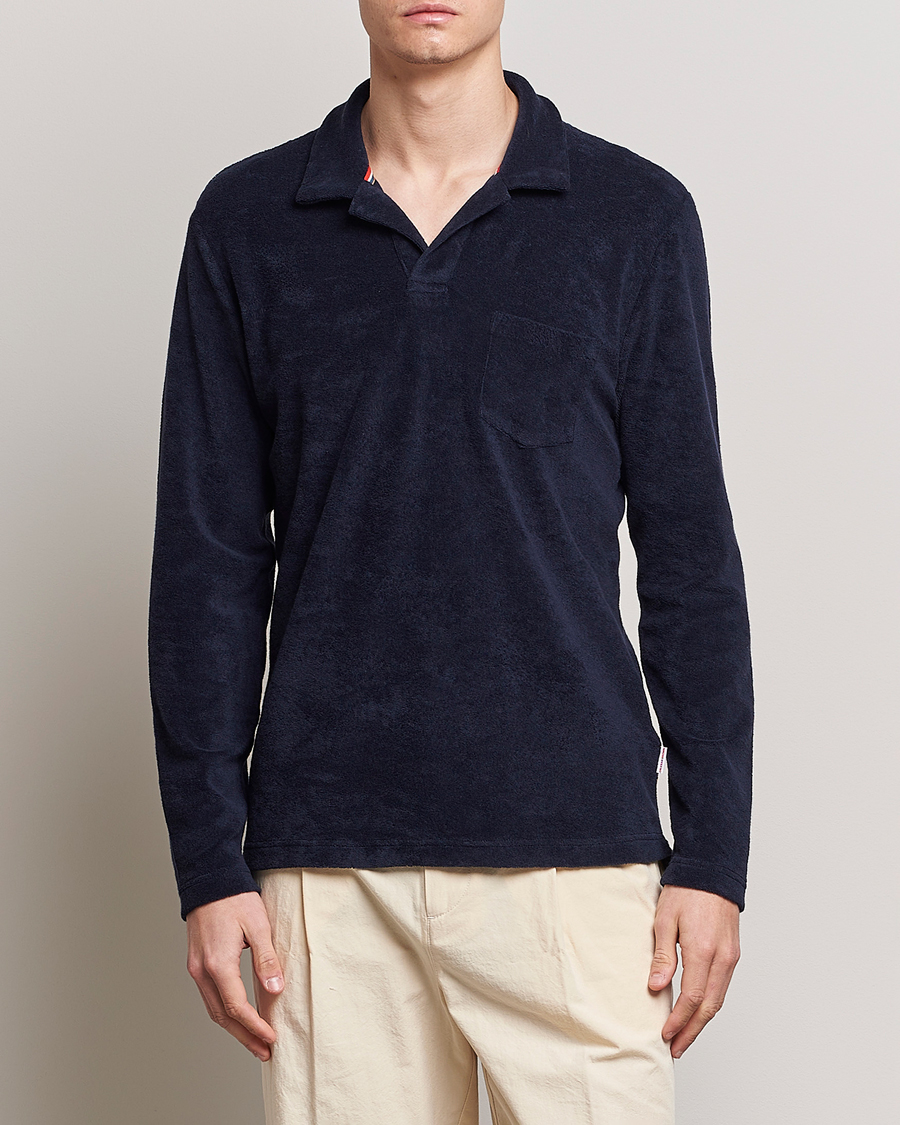 Homme | Pulls Et Tricots | Orlebar Brown | Terry Long Sleeve OB Stripe Night Iris