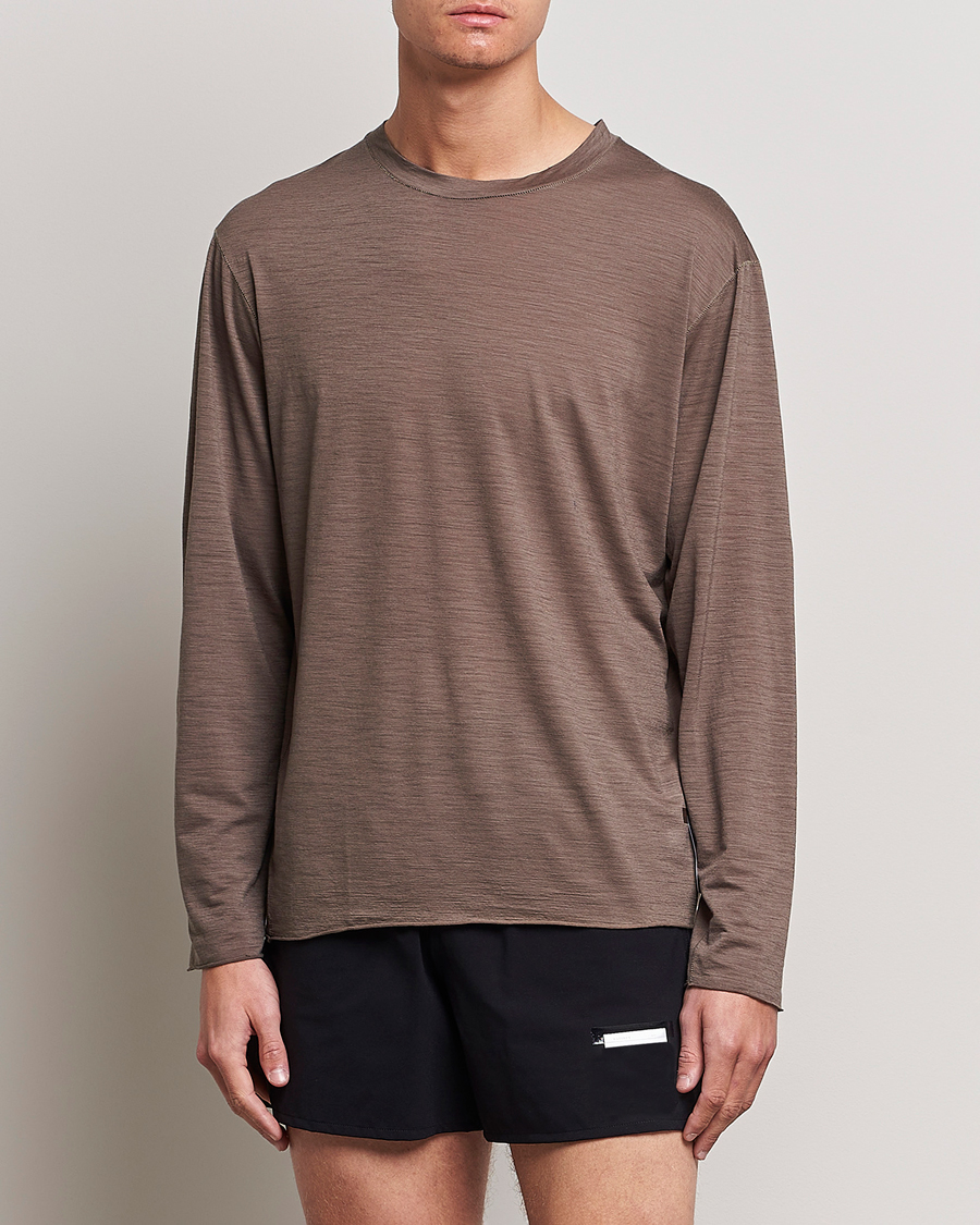 Heren | T-shirts | Satisfy | CloudMerino Long Tee Warm Stone