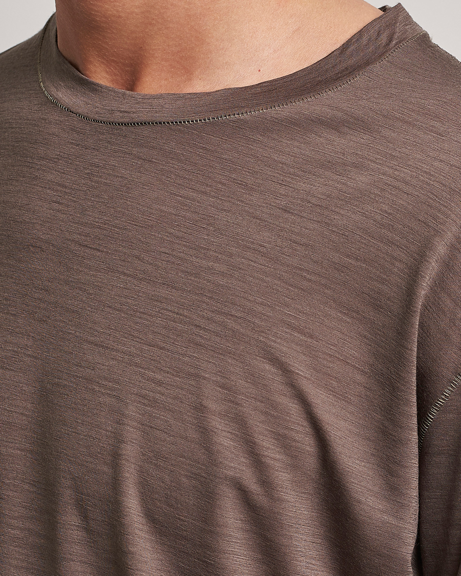Heren | T-shirts | Satisfy | CloudMerino Long Tee Warm Stone