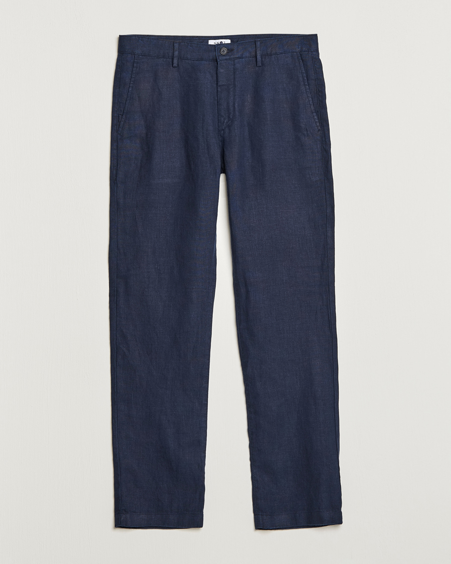 Homme | Pantalons | NN07 | Karl Linen Trousers Navy