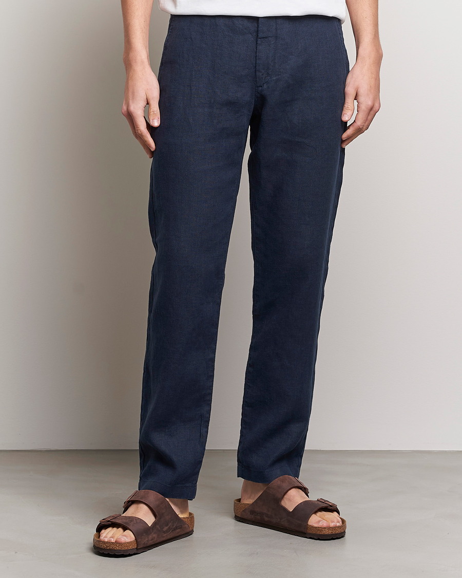 Homme | Pantalons | NN07 | Karl Linen Trousers Navy