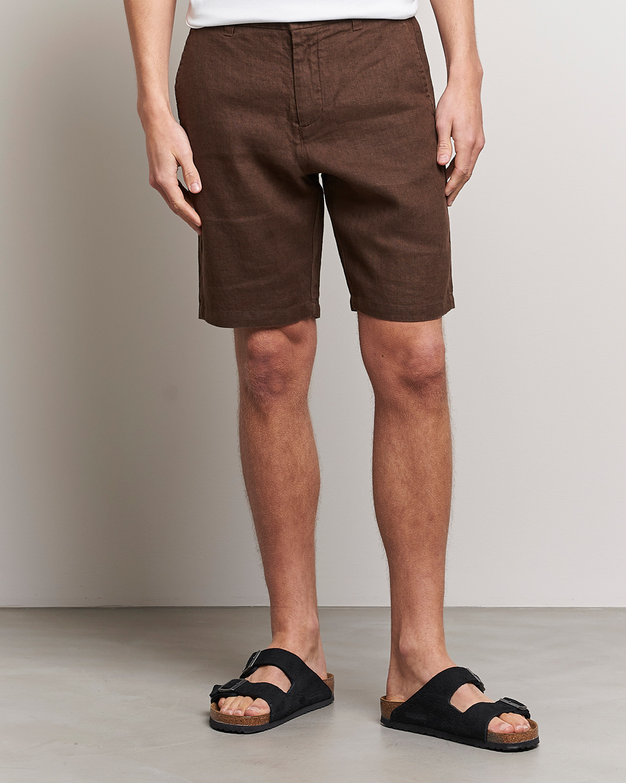 Homme | Shorts | NN07 | Crown Linen Shorts Brown