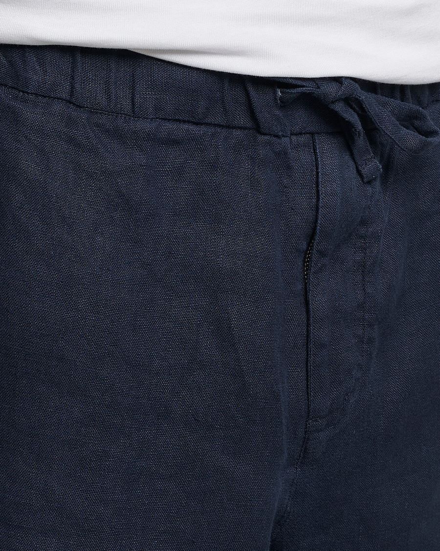Homme | Shorts | NN07 | Keith Drawstring Linen Shorts Navy