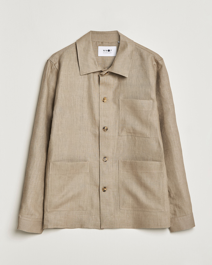 Homme | Chemises | NN07 | Olav Linen Overshirt Greige