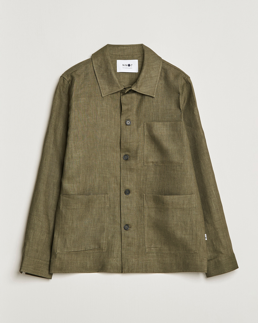 Homme | Chemises | NN07 | Olav Linen Overshirt Army