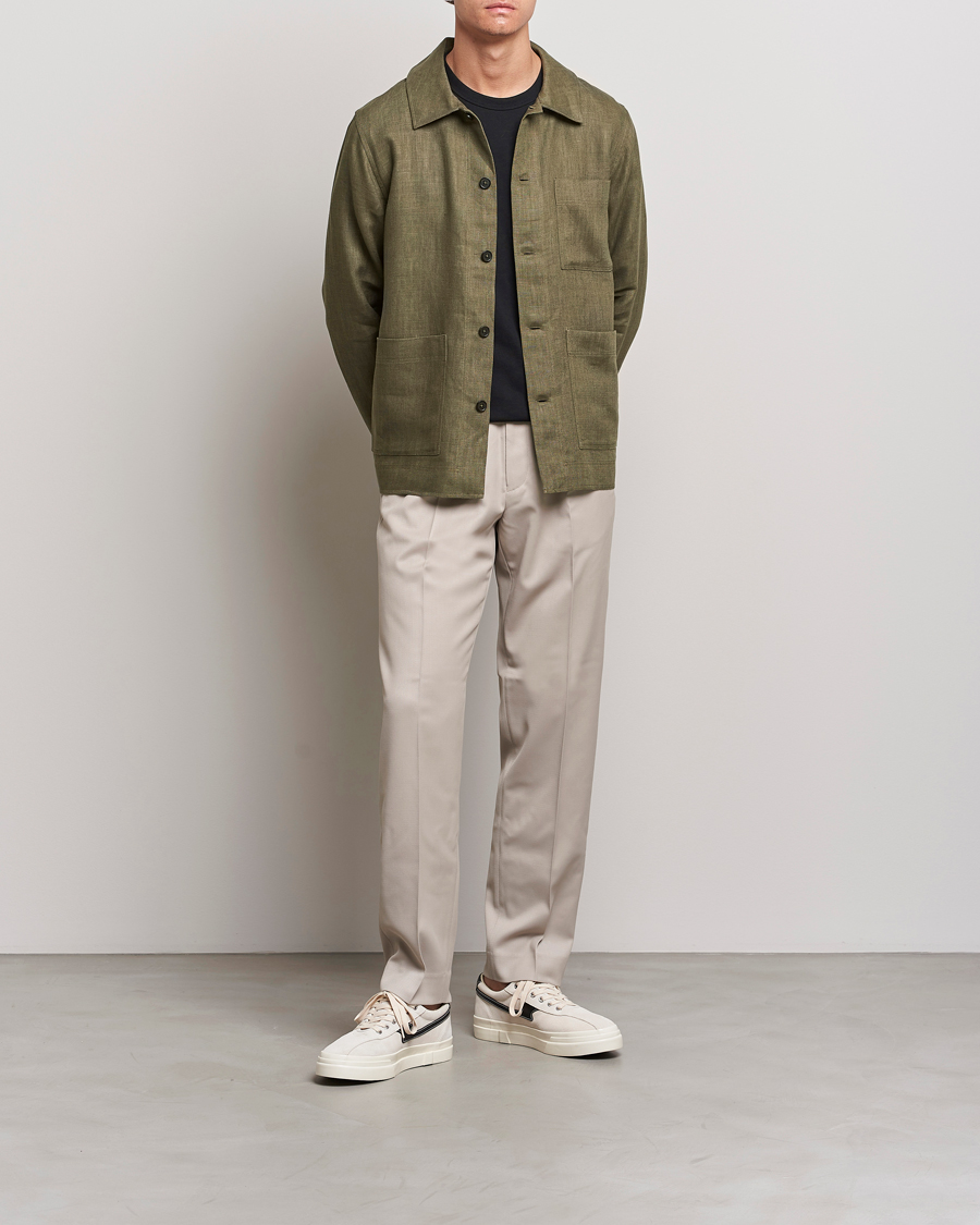 Homme | Chemises | NN07 | Olav Linen Overshirt Army
