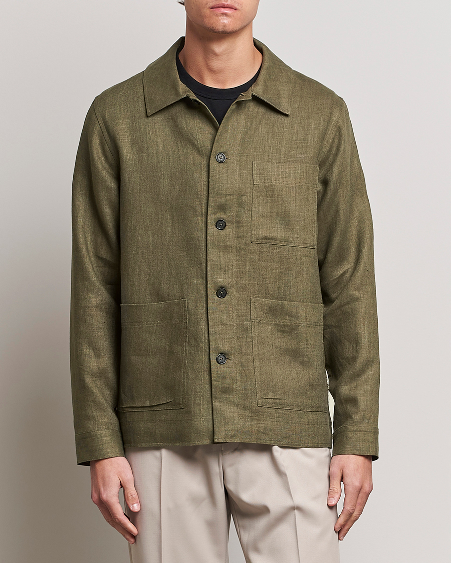 Homme | Chemises | NN07 | Olav Linen Overshirt Army