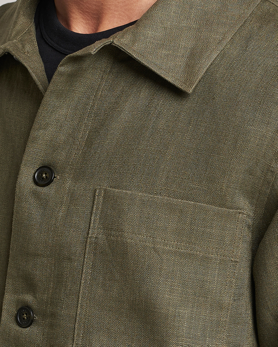Homme | Chemises | NN07 | Olav Linen Overshirt Army