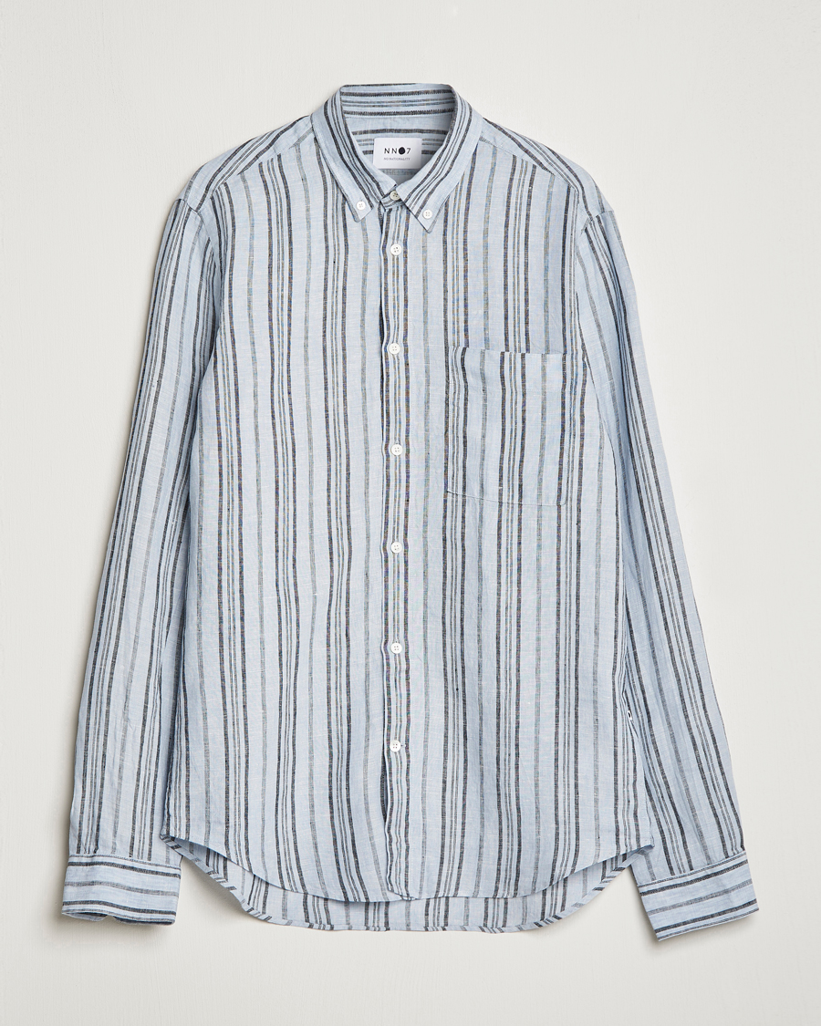 Homme | Chemises | NN07 | Arne Strinped Linen Shirt Blue