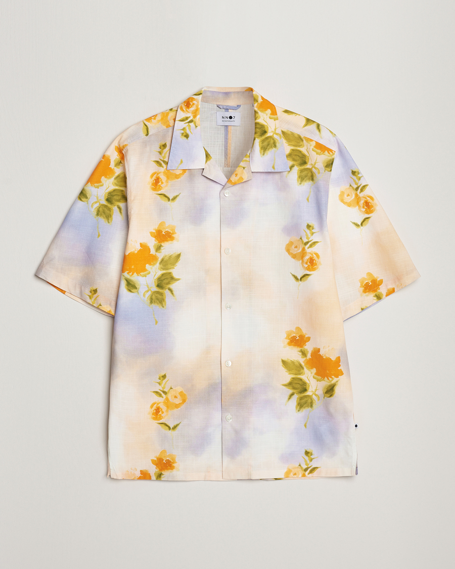 Homme | Chemises | NN07 | Ole Short Sleeve Printed Cotton/Tencel Shirt Multi