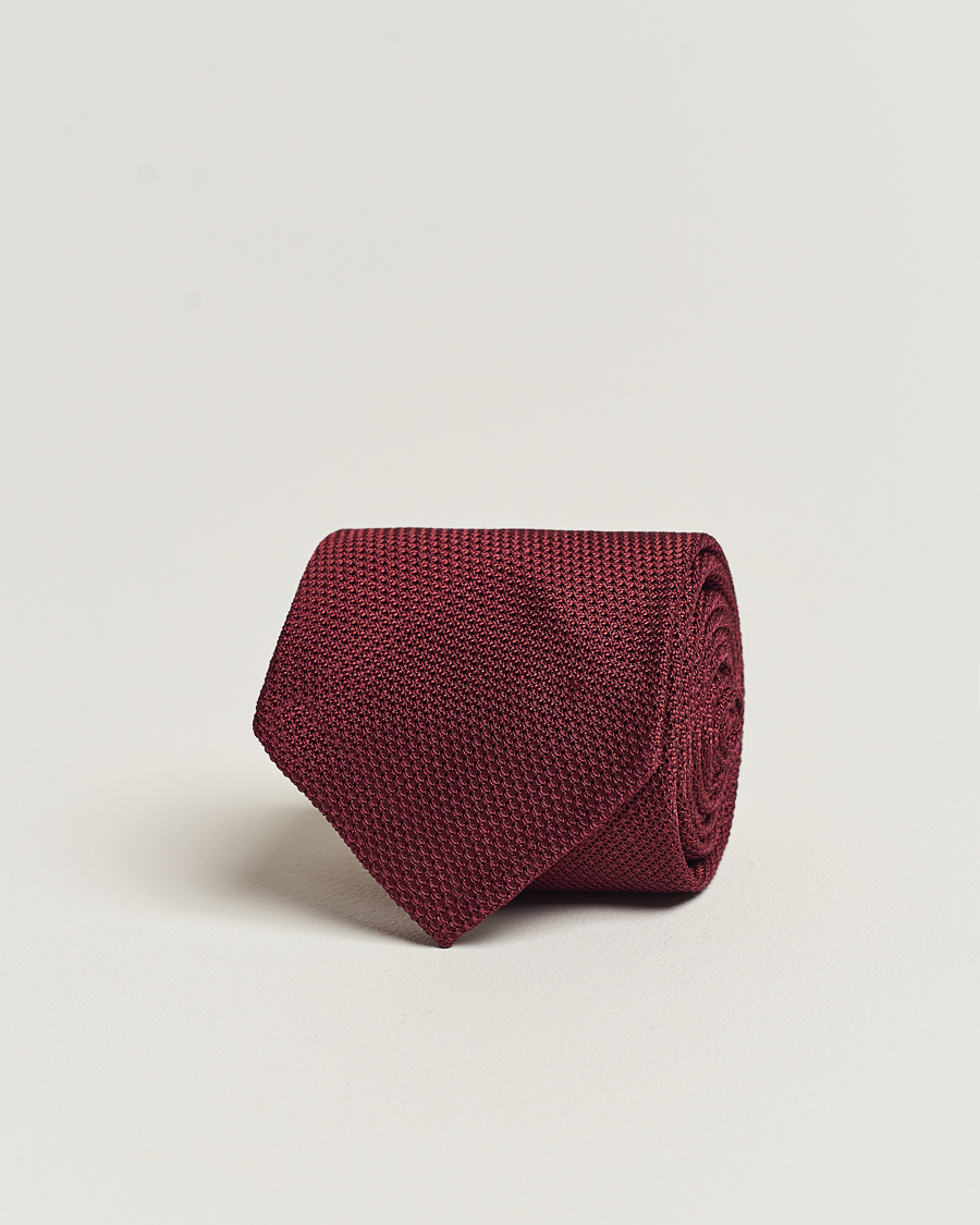 Homme | Finamore Napoli Grenadine Silk Tie Burgundy | Finamore Napoli | Grenadine Silk Tie Burgundy