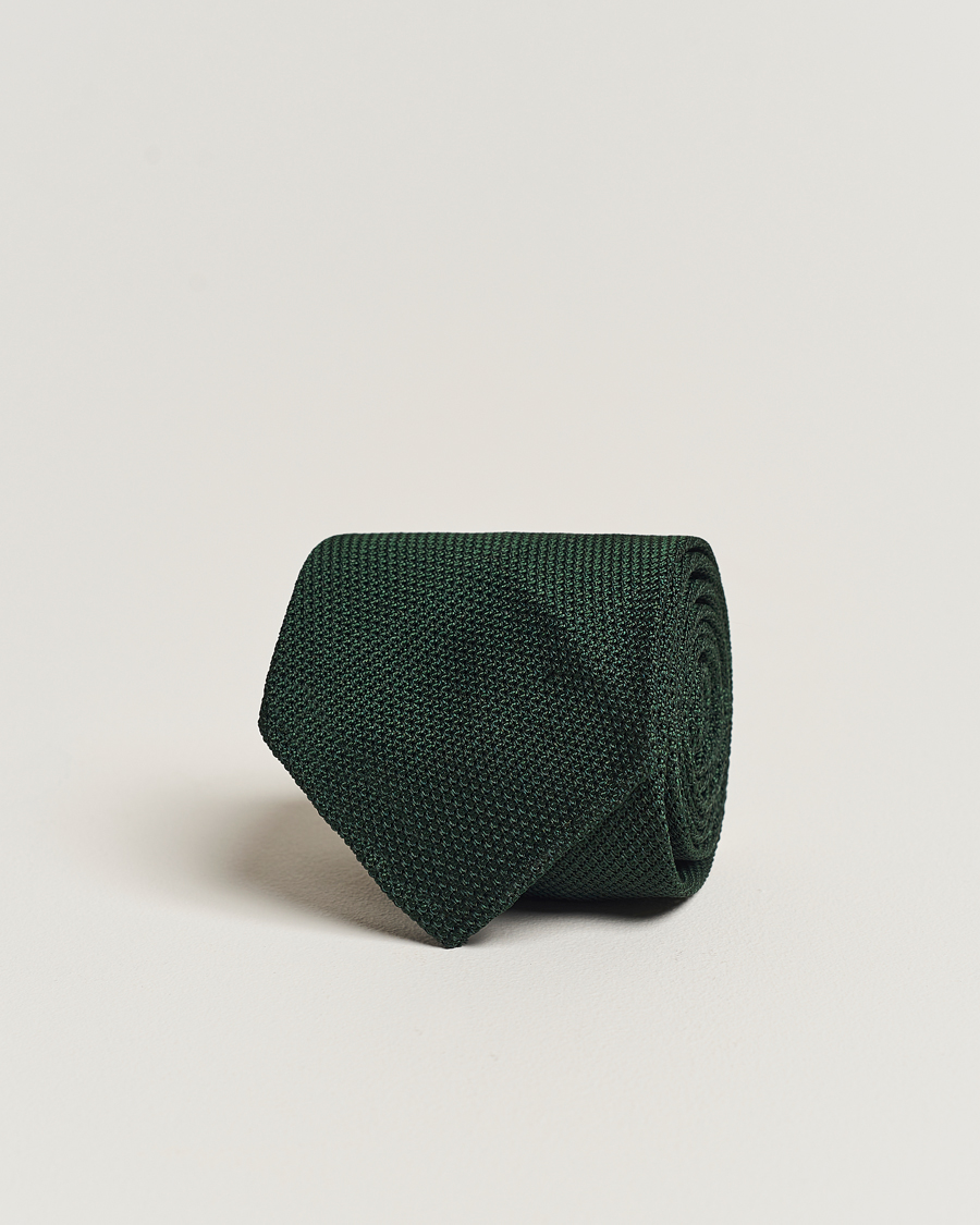 Homme | Finamore Napoli Grenadine Silk Tie Forest Green | Finamore Napoli | Grenadine Silk Tie Forest Green