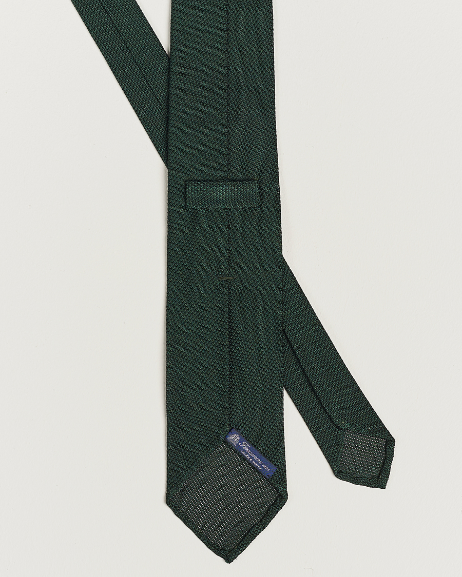 Homme | Finamore Napoli Grenadine Silk Tie Forest Green | Finamore Napoli | Grenadine Silk Tie Forest Green
