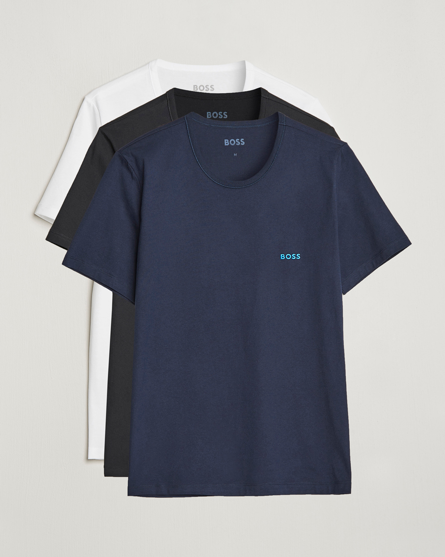 Heren | T-shirts | BOSS BLACK | 3-Pack Crew Neck T-Shirt White/Navy/Black