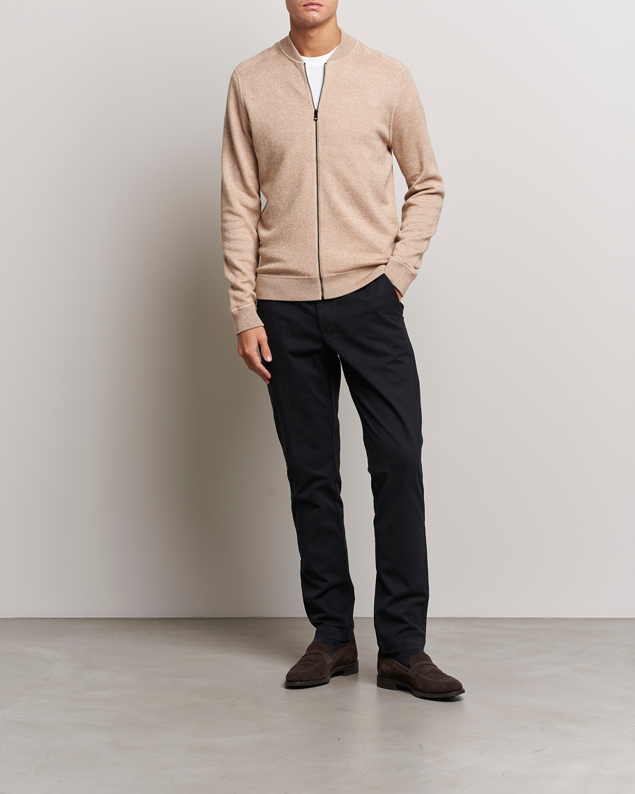 Heren | Truien | BOSS BLACK | Onorto Full Zip Sweater Medium Beige