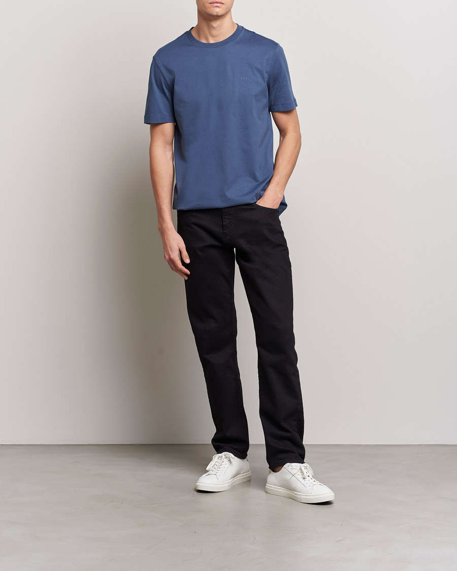 Homme | T-shirts | BOSS BLACK | Thompson Crew Neck T-Shirt Open Blue
