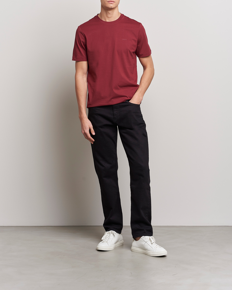 Heren | T-shirts | BOSS BLACK | Thompson Crew Neck T-Shirt Dark Red