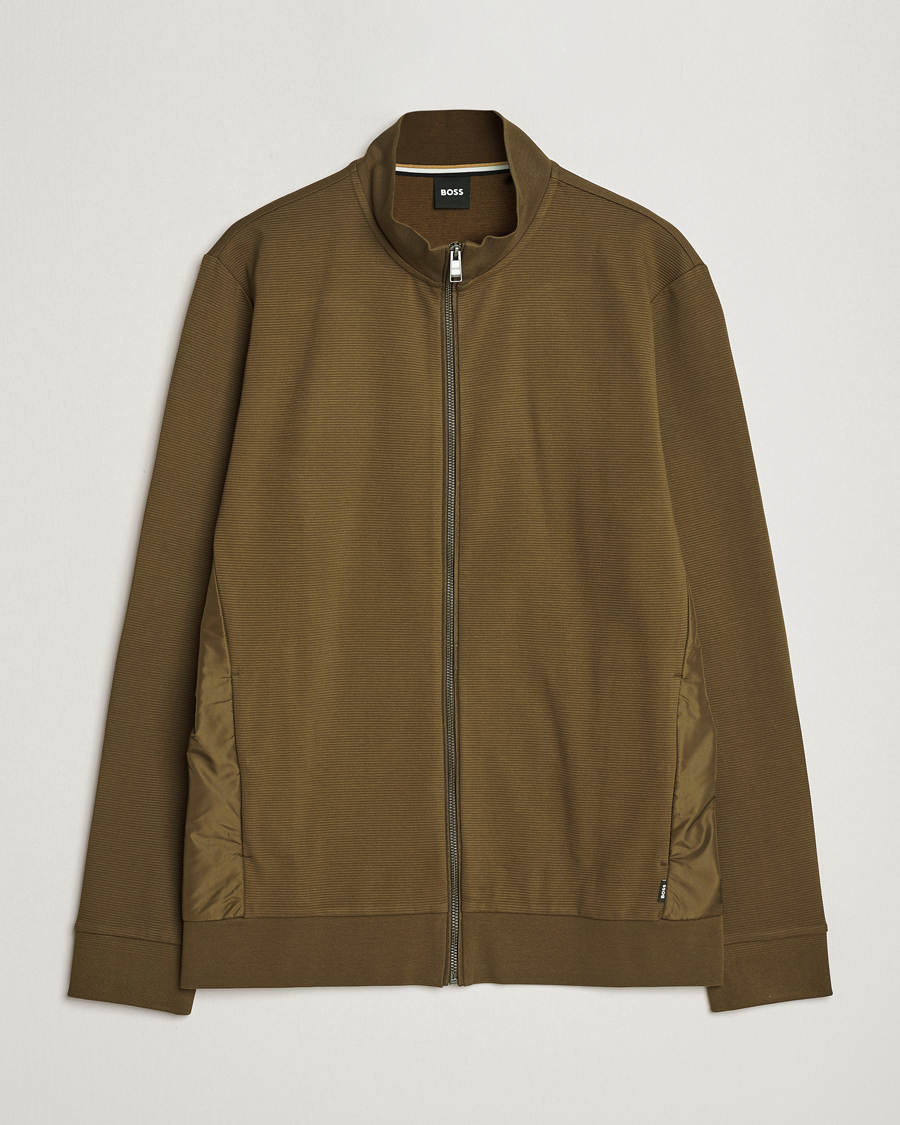 Homme | Pulls Et Tricots | BOSS BLACK | Shepherd Full Zip Sweater Open Green