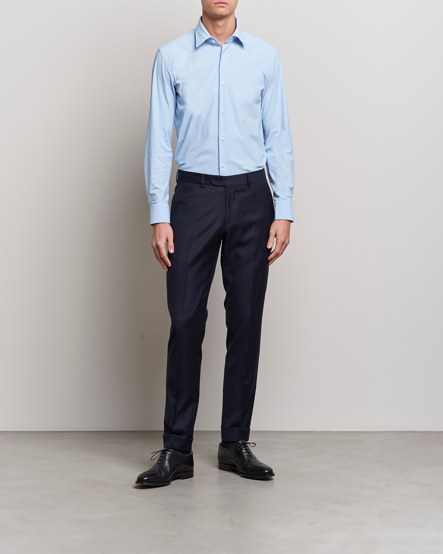 Heren | Overhemden | BOSS BLACK | Hank 4-Way Stretch Shirt Light Blue