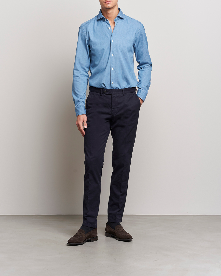 Homme | Chemises | BOSS BLACK | Hal Denim Shirt Open Blue