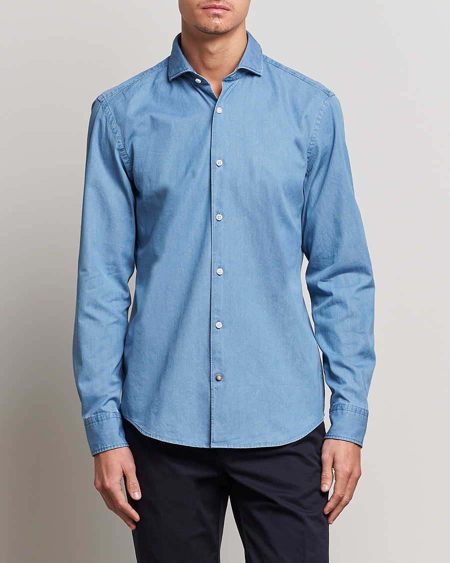 Homme | Chemises | BOSS BLACK | Hal Denim Shirt Open Blue