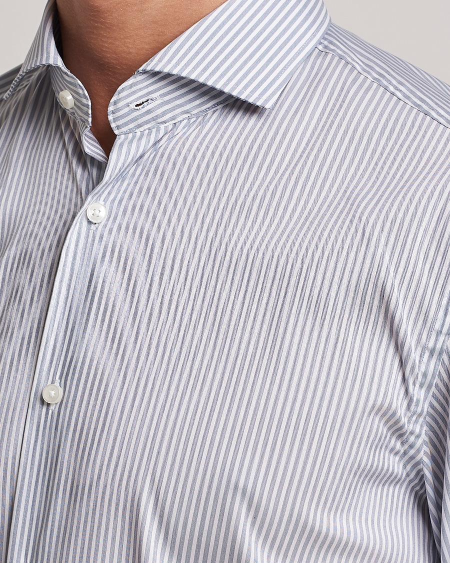 Homme | Chemises | BOSS BLACK | Hank 4-Way Striped Stretch Shirt Open Blue