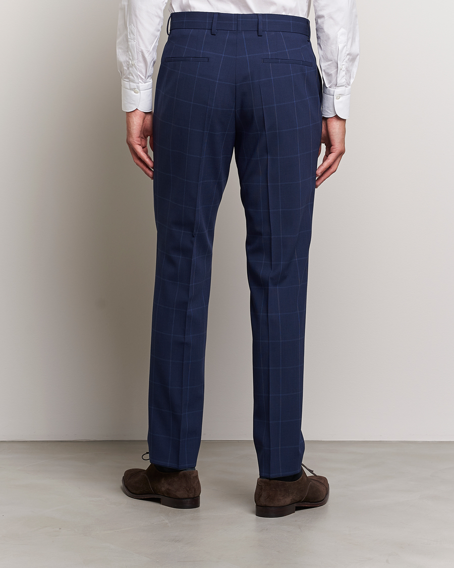 Homme | Pantalons | BOSS BLACK | Genius Checked Suit Trousers Dark Blue