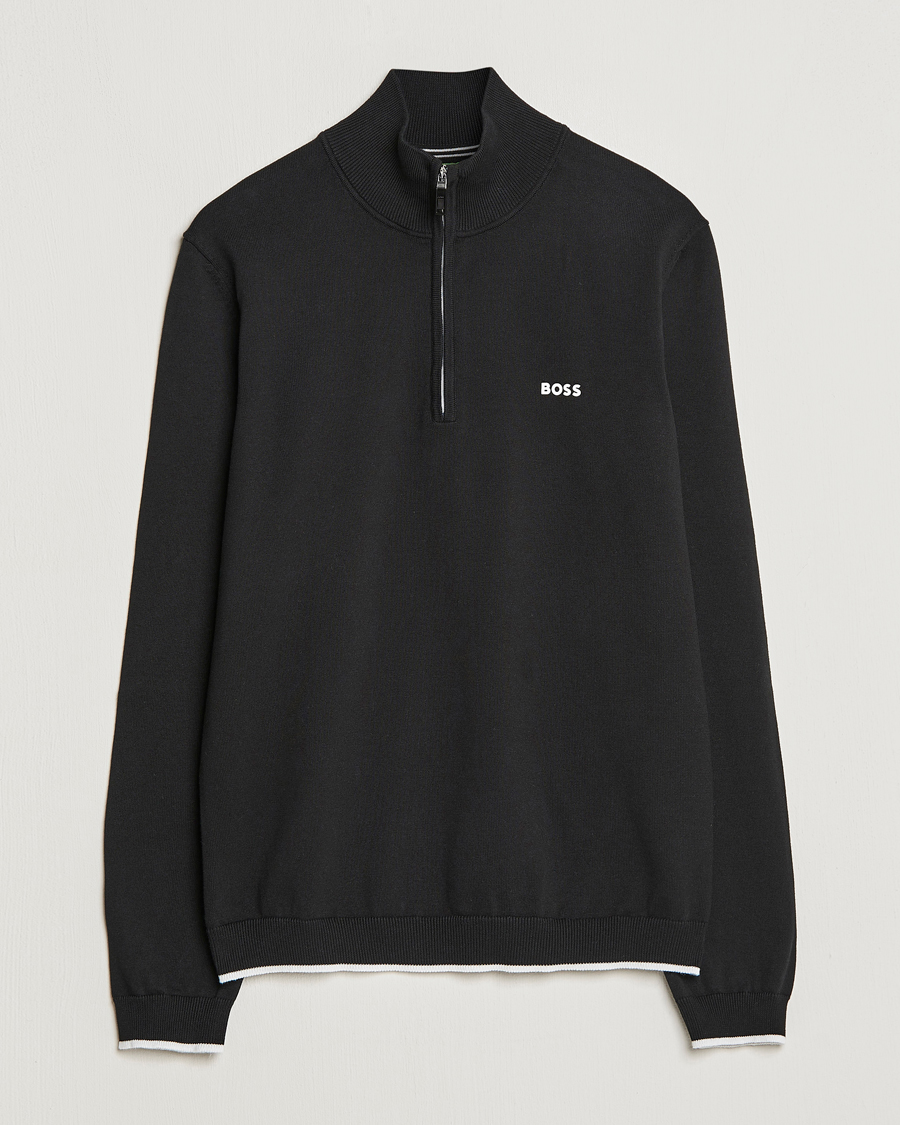 Homme | Pulls Et Tricots | BOSS GREEN | Zallo Knitted Half Zip Sweater Black