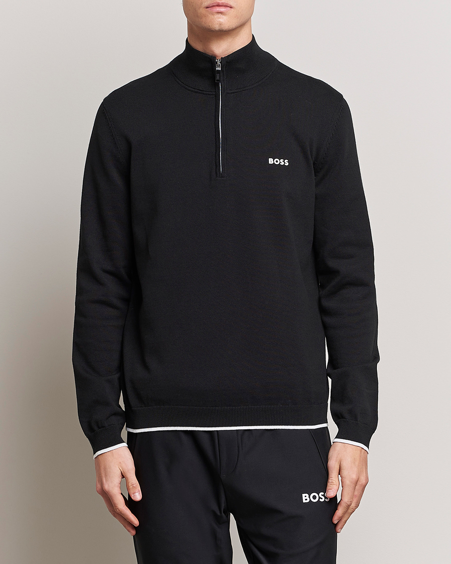 Homme | Pulls Et Tricots | BOSS GREEN | Zallo Knitted Half Zip Sweater Black