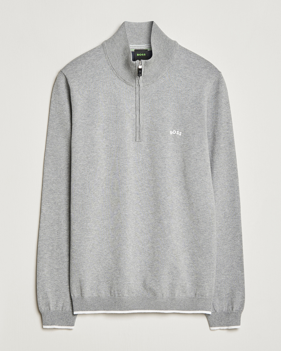 Homme | Pulls Et Tricots | BOSS GREEN | Zallo Knitted Half Zip Sweater Light Grey