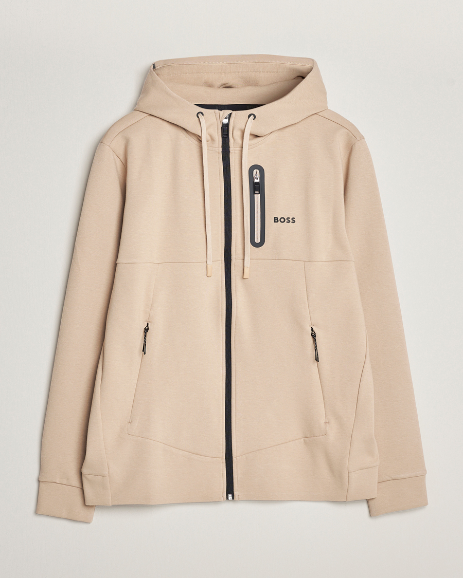 Homme | Pulls Et Tricots | BOSS GREEN | Sariq Full Zip Hooded Sweater Medium Beige