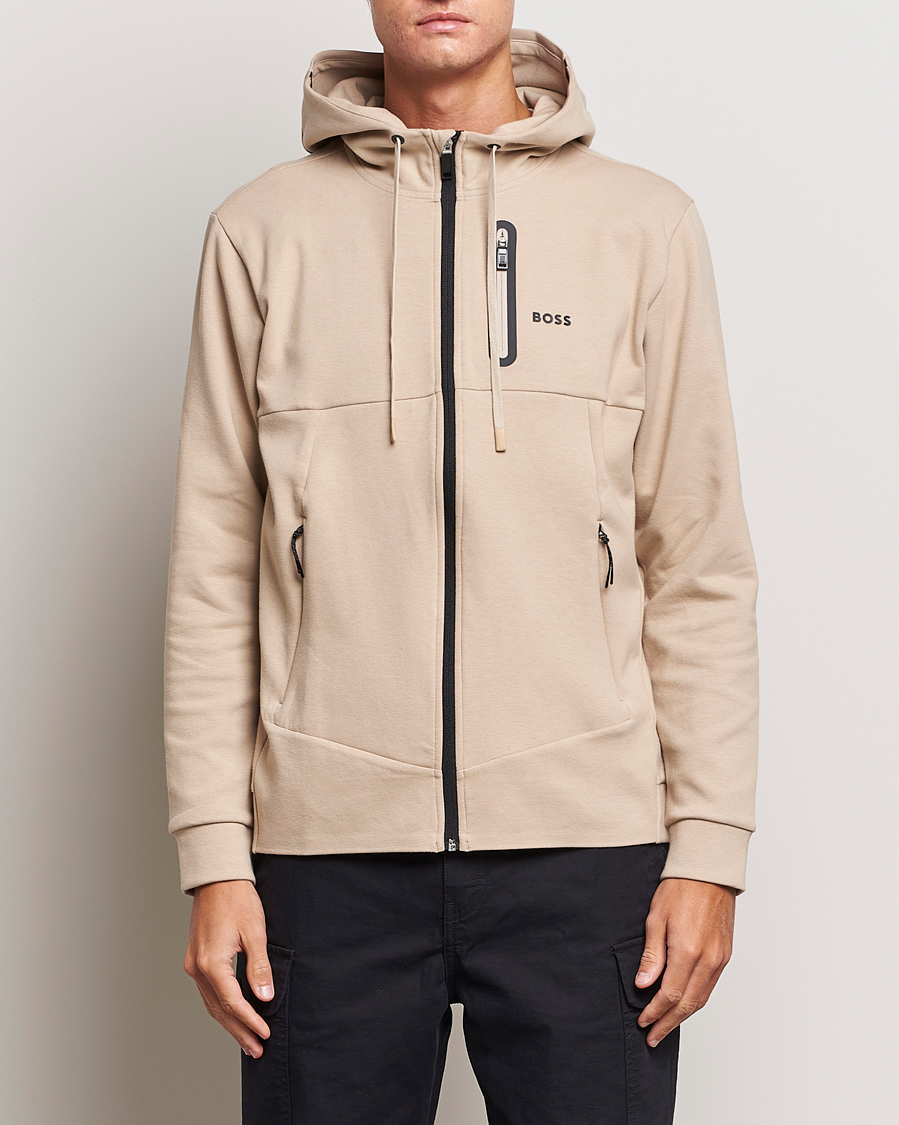 Homme | Pulls Et Tricots | BOSS GREEN | Sariq Full Zip Hooded Sweater Medium Beige