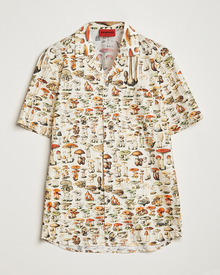Homme | Chemises | HUGO | Ellino Mushroom Short Sleeve Shirt Beige Overflow