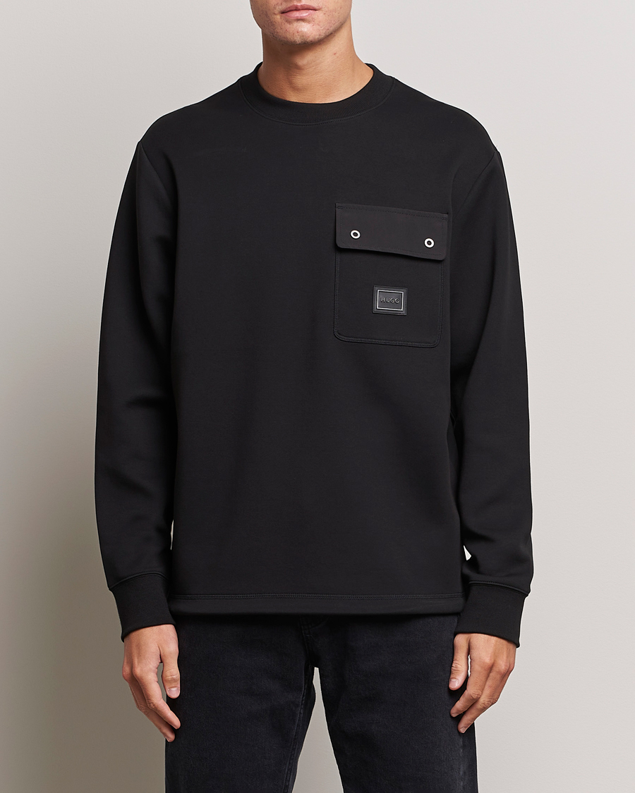Homme | Pulls Et Tricots | HUGO | Dhaluli Pocket Crew Neck Sweatshirt Black