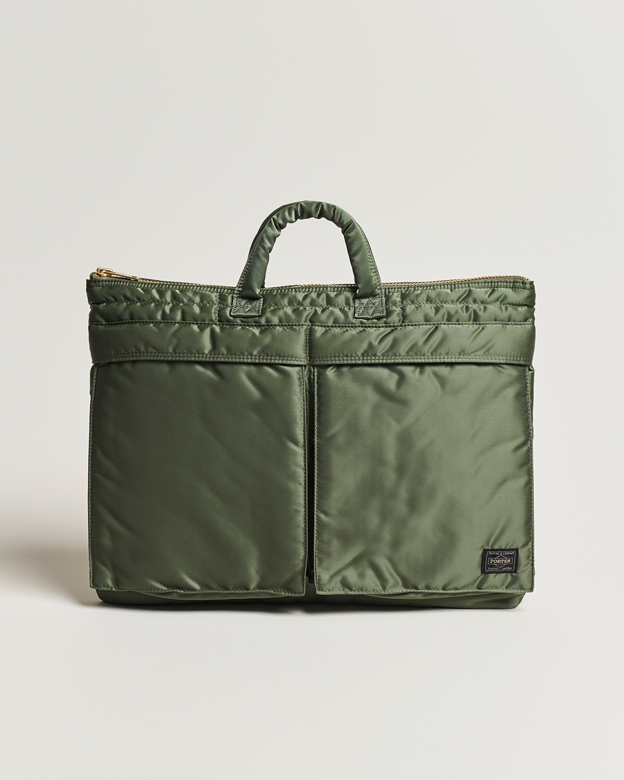 Homme | Porter-Yoshida & Co. Tanker Short Helmet Bag Sage Green | Porter-Yoshida & Co. | Tanker Short Helmet Bag Sage Green