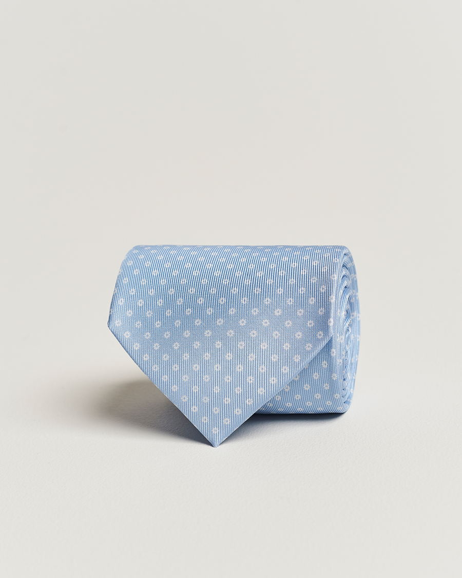 Homme | E. Marinella 3-Fold Printed Silk Tie Sky Blue | E. Marinella | 3-Fold Printed Silk Tie Sky Blue