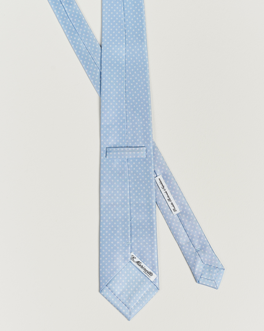 Homme | E. Marinella 3-Fold Printed Silk Tie Sky Blue | E. Marinella | 3-Fold Printed Silk Tie Sky Blue